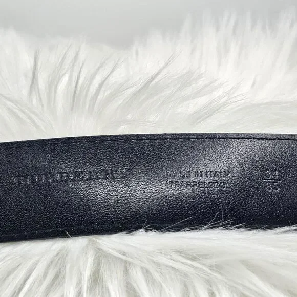 Burberry Check Leather Belt Black Men's Size 84/85 EU 34 US - Picture 9 of 9